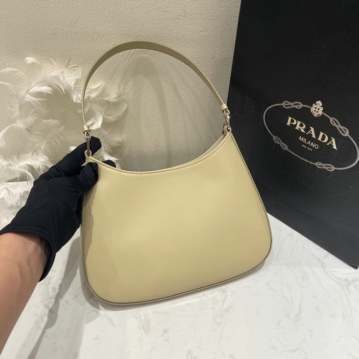 Prada Cleo Brushed Leather Shoulder Bag Beige 1BC499