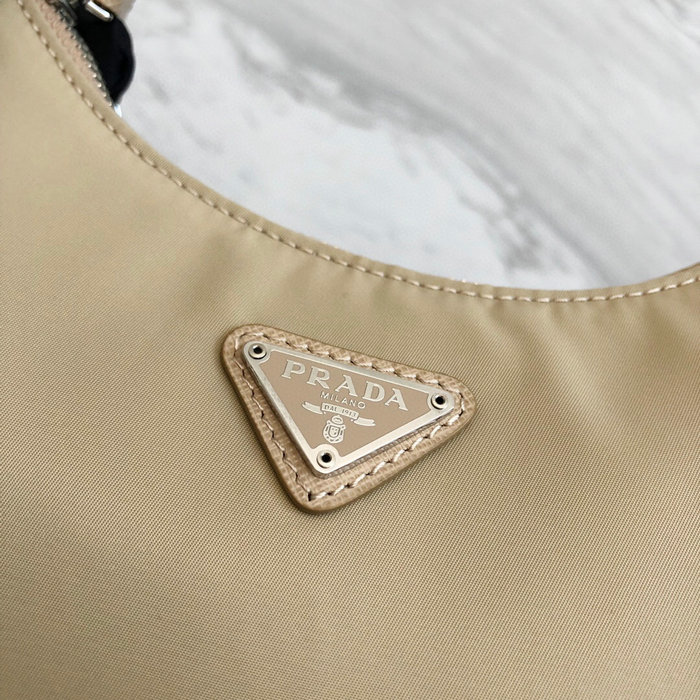 Prada Nylon Hobo Bag Beige 1BH204