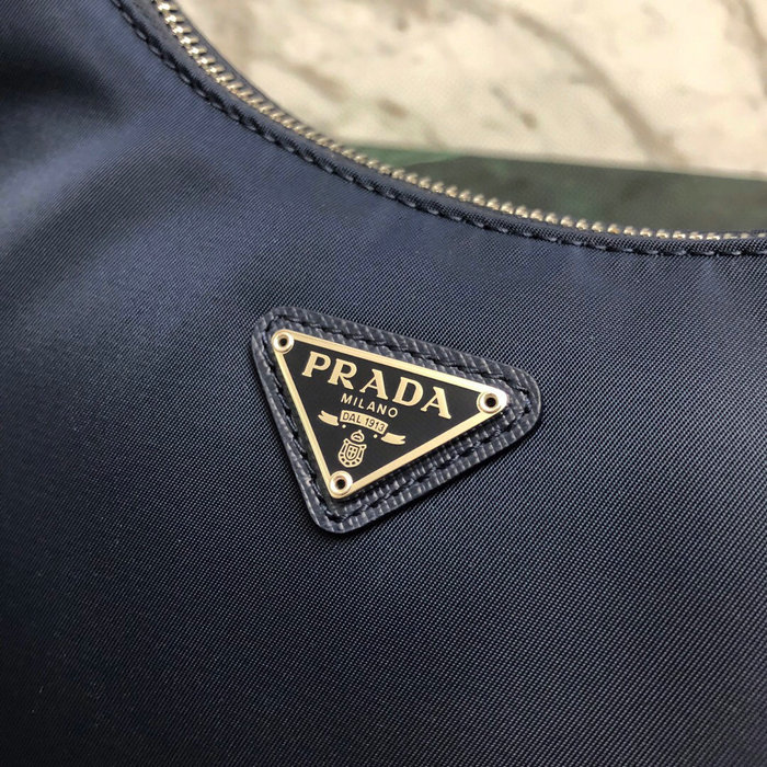 Prada Nylon Hobo Bag Dark Blue 1BH204