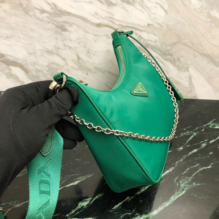 Prada Nylon Hobo Bag Green 1BH204