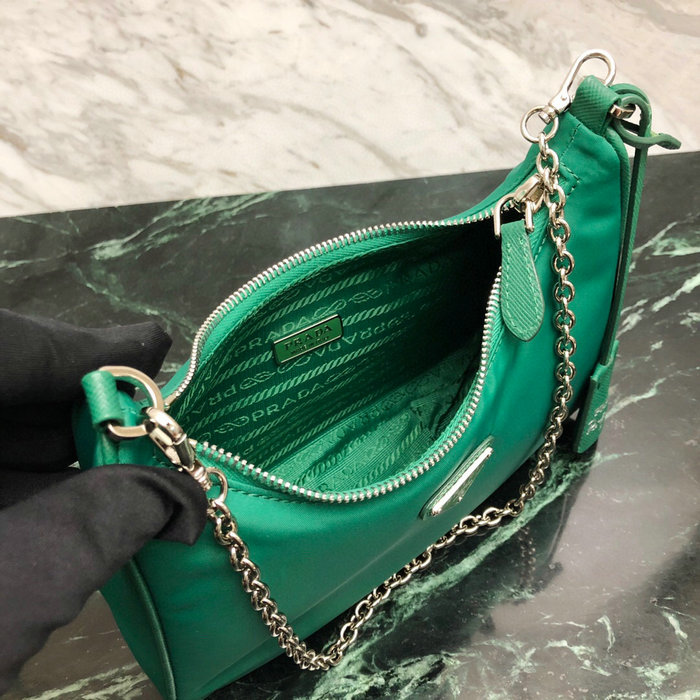 Prada Nylon Hobo Bag Green 1BH204