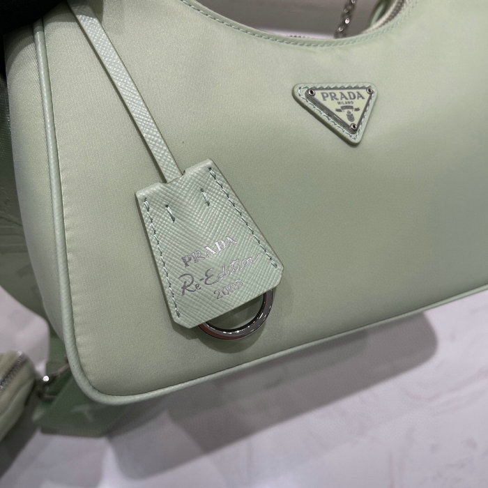 Prada Nylon Hobo Bag Light Green 1BH204