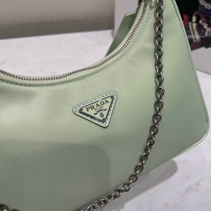 Prada Nylon Hobo Bag Light Green 1BH204