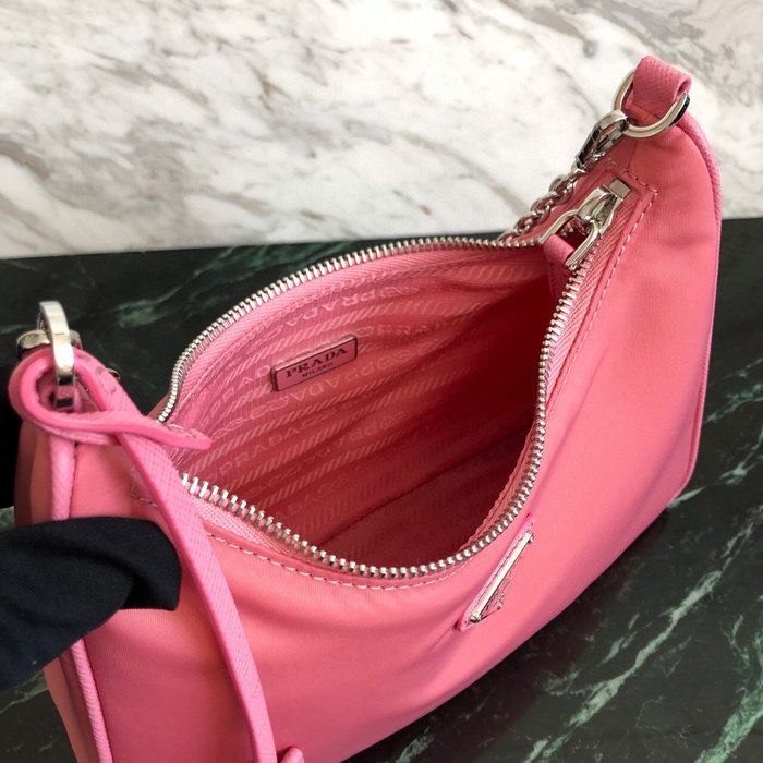 Prada Nylon Hobo Bag Pink 1BH204