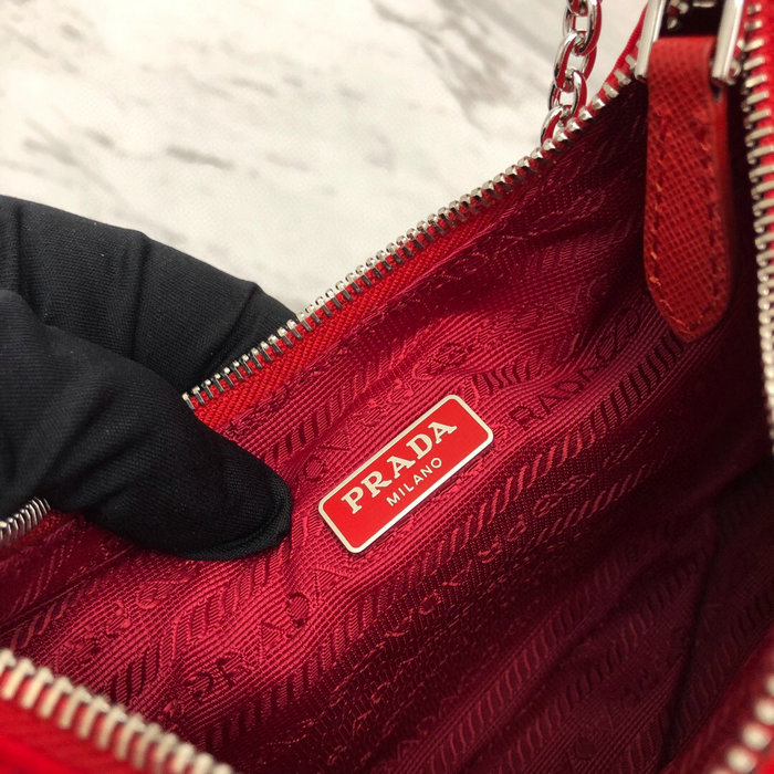 Prada Nylon Hobo Bag Red 1BH204