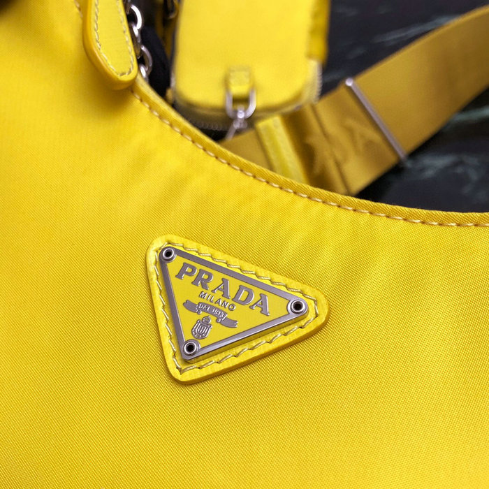 Prada Nylon Hobo Bag Yellow 1BH204