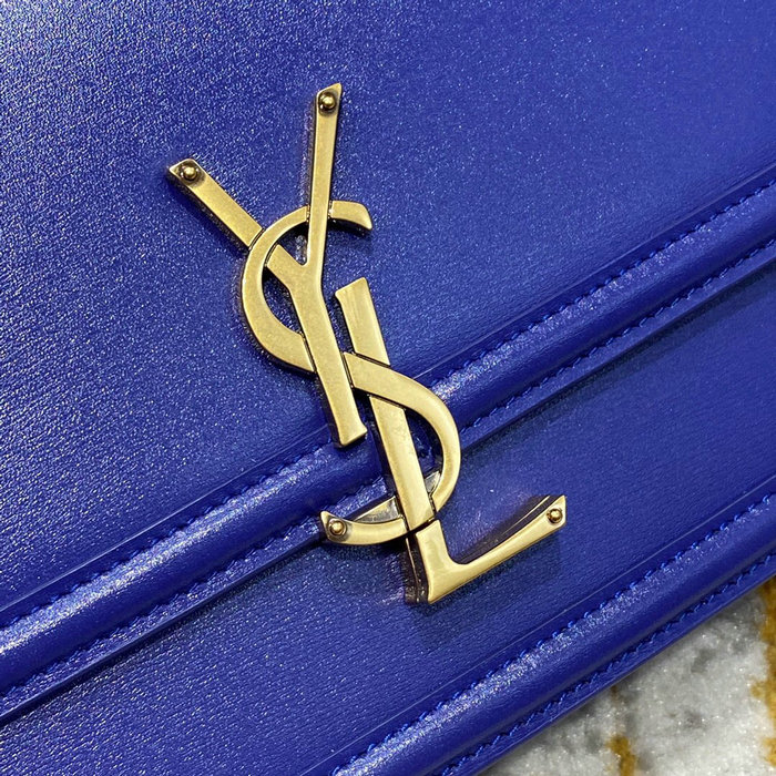 >YSL Solferino Medium Satchel Blue 634305