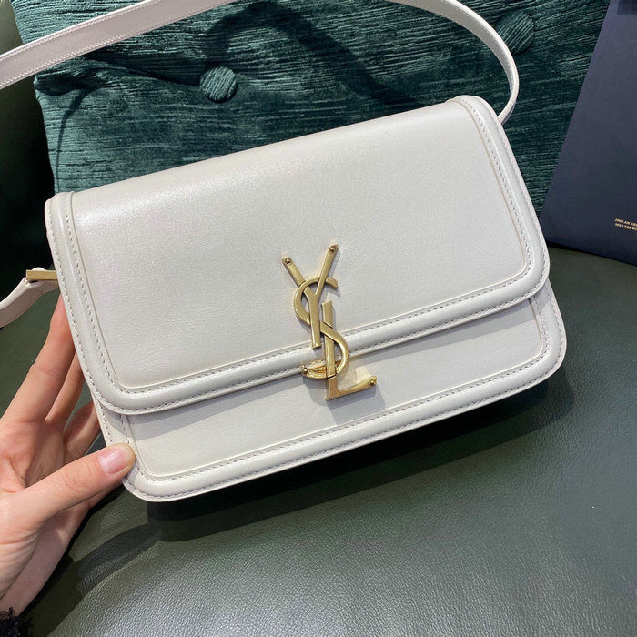 YSL Solferino Medium Satchel White 634305