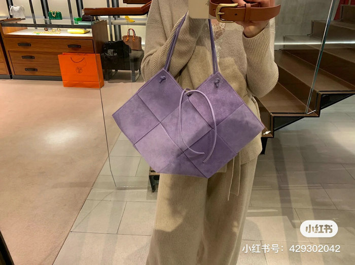 Bottega Veneta Intrecciato Suede Tote Bag Purple B72901