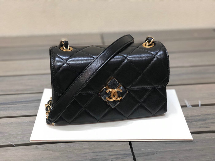 Chanel Lambskin Mini Flap Bag Black AS2633