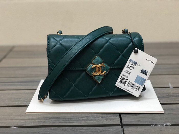 Chanel Lambskin Mini Flap Bag Green AS2633