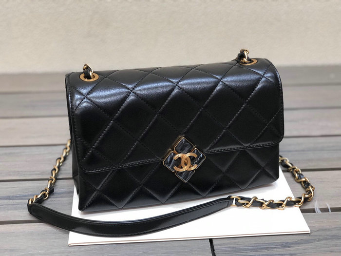 Chanel Lambskin Small Flap Bag Black AS2634