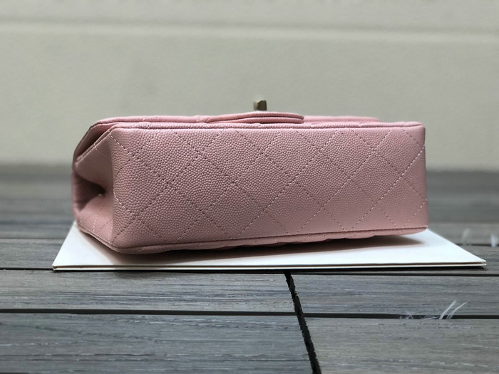 Classic Chanel Grain Calfskin Small Flap Bag Pink CF1116