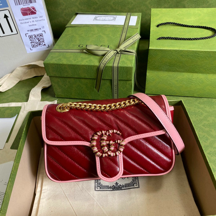 Gucci GG Marmont Matelasse Mini Bag Red 446744