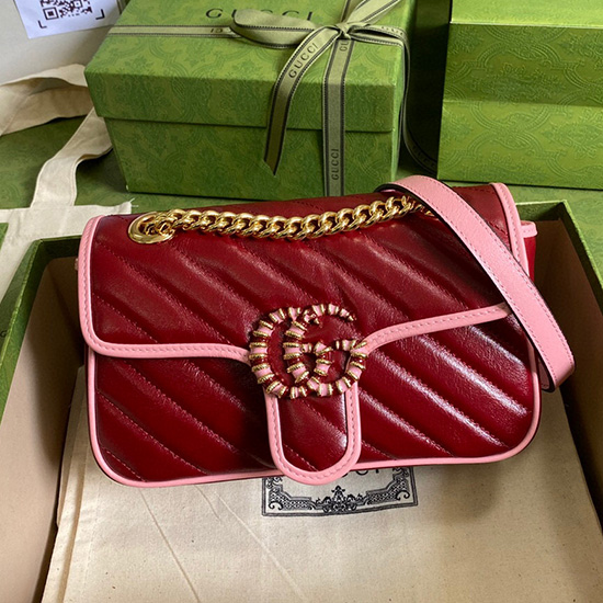 Gucci GG Marmont Matelasse Mini Bag Red 446744