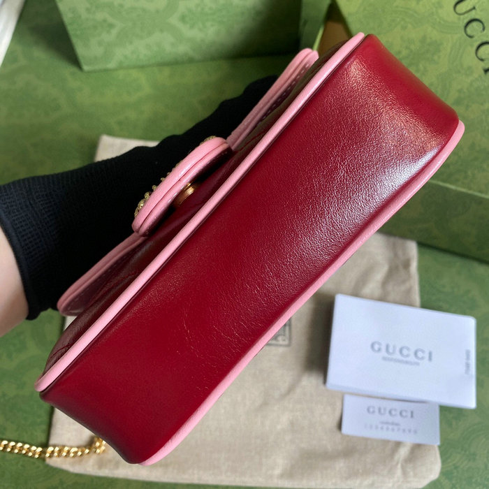 Gucci GG Marmont Mini Chain Wallet Red 574969