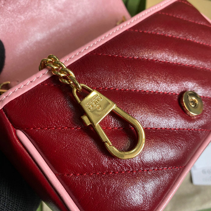 Gucci GG Marmont Mini Chain Wallet Red 574969