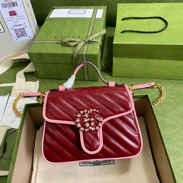 Gucci GG Marmont Mini Top Handle Bag Red 583571