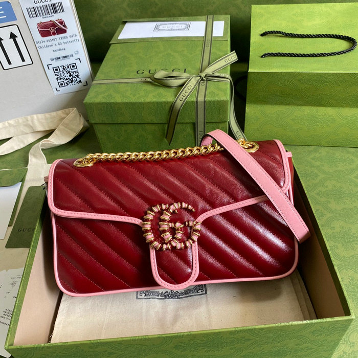 Gucci GG Marmont Medium Shoulder Bag Red 443497