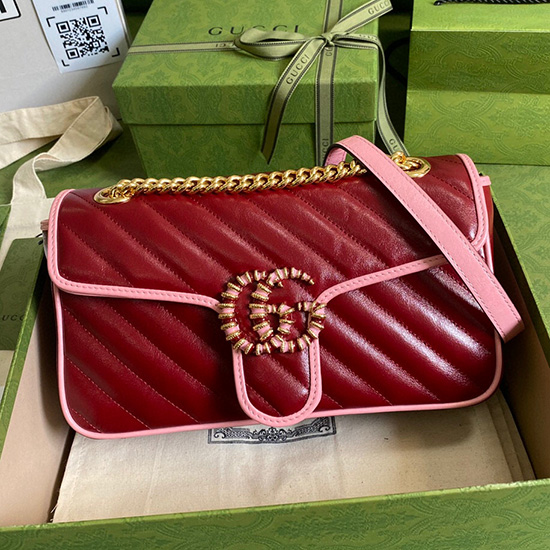 Gucci GG Marmont Medium Shoulder Bag Red 443497