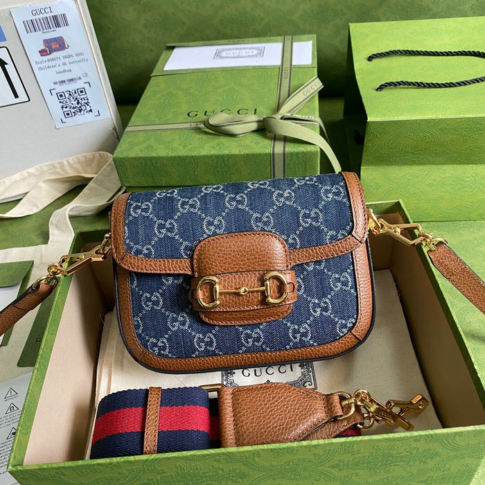 Gucci Horsebit 1955 Mini Bag Blue 658574