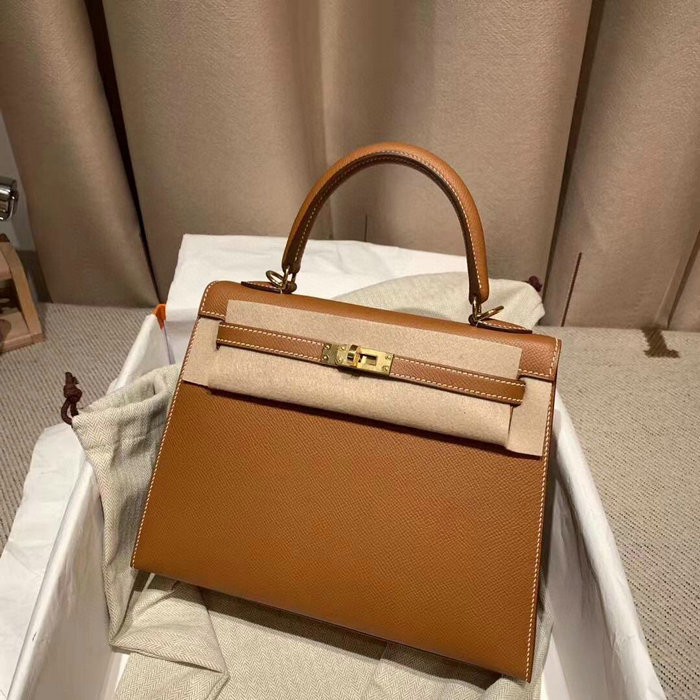 Hermes Epsom Leather Kelly Bag Brown HK283221