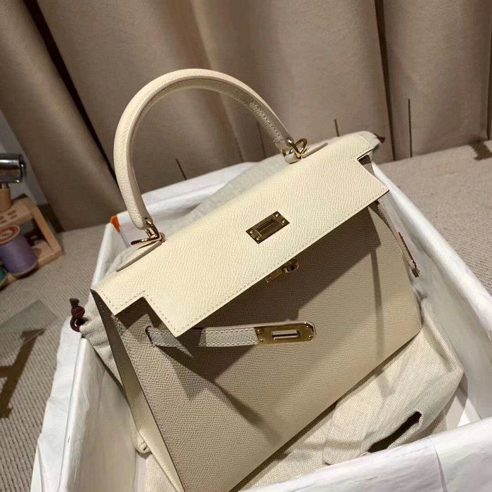 Hermes Epsom Leather Kelly Bag White HK283221