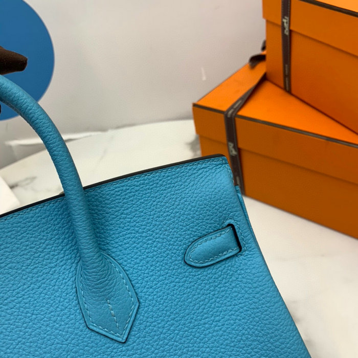 Hermes Togo Leather Birkin Bag Blue De Nord HB2530357