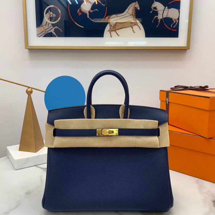 Hermes Togo Leather Birkin Bag Blue Saphir HB2530357