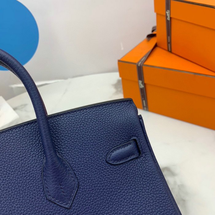 Hermes Togo Leather Birkin Bag Blue Saphir HB2530357