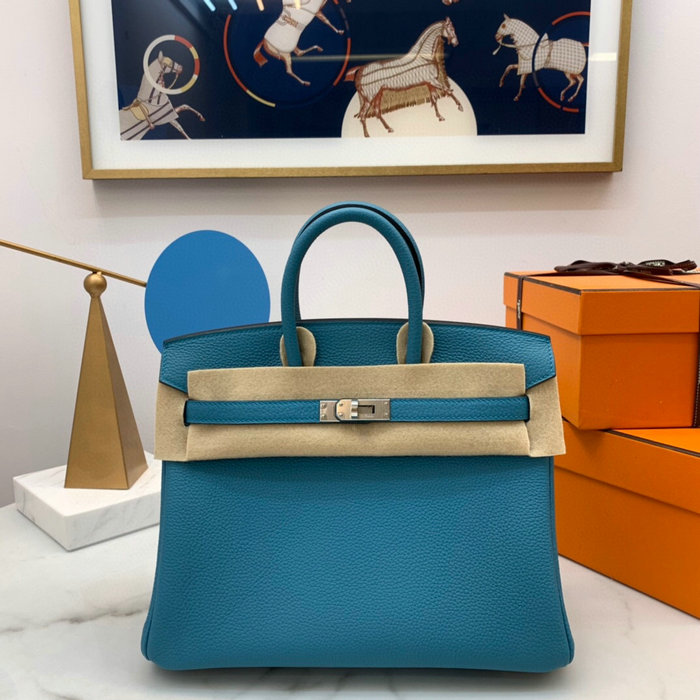 Hermes Togo Leather Birkin Bag Turquoise HB2530357