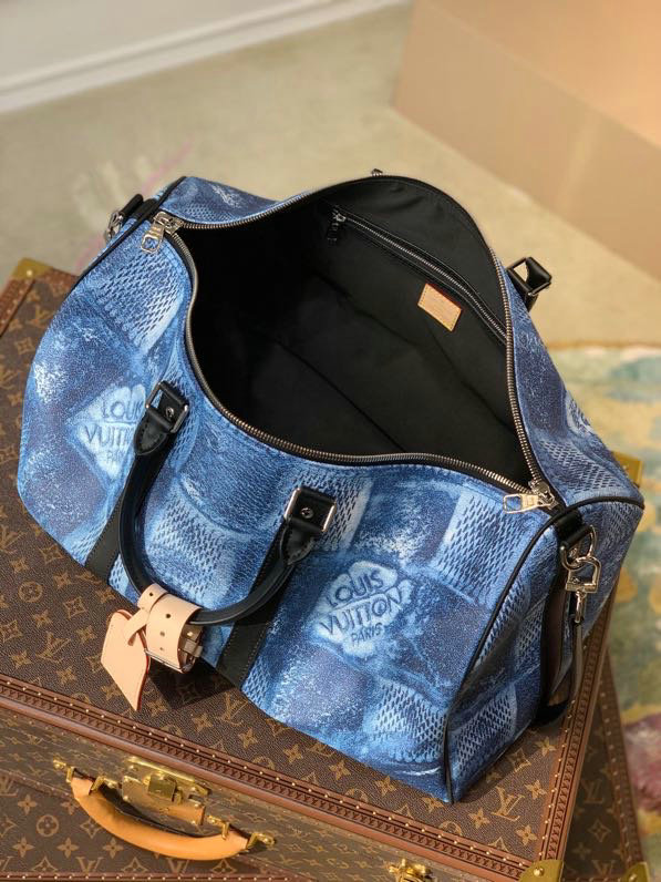 Louis Vuitton Keepall Bandouliere 50 Blue N50059