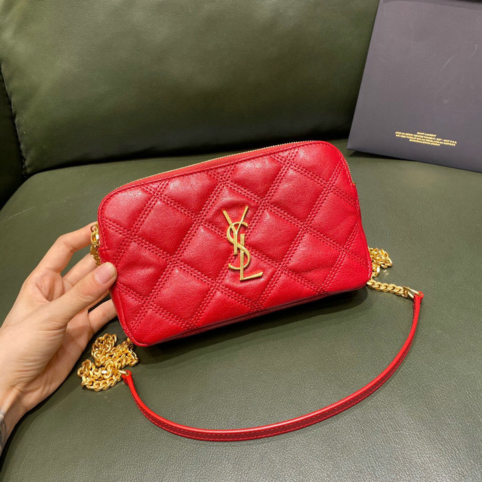 Saint Laurent Becky Double-zip Pouch Red 608941