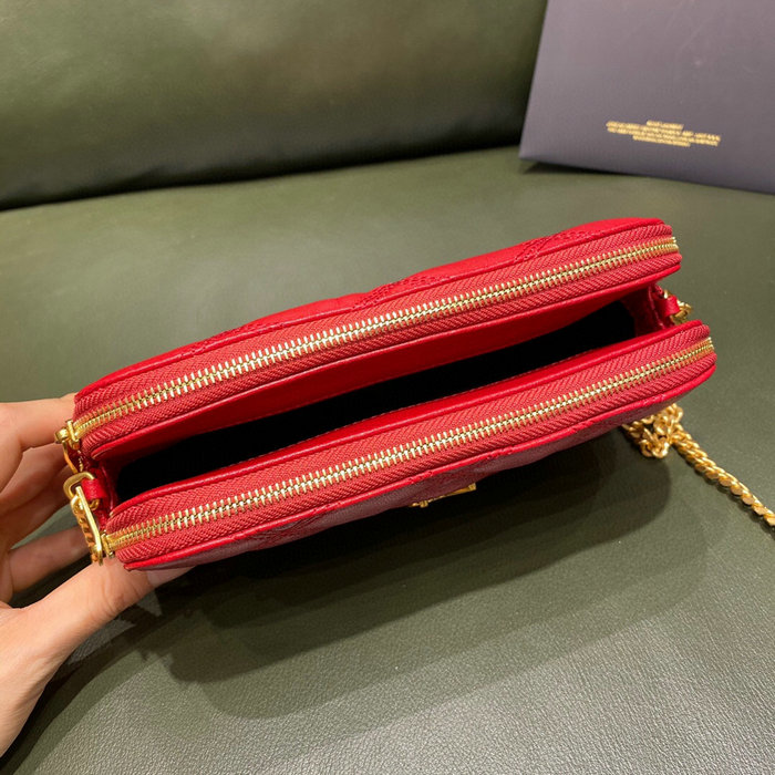 Saint Laurent Becky Double-zip Pouch Red 608941