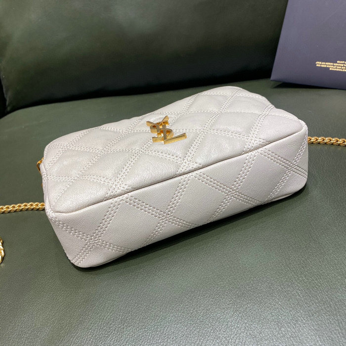 Saint Laurent Becky Double-zip Pouch White 608941