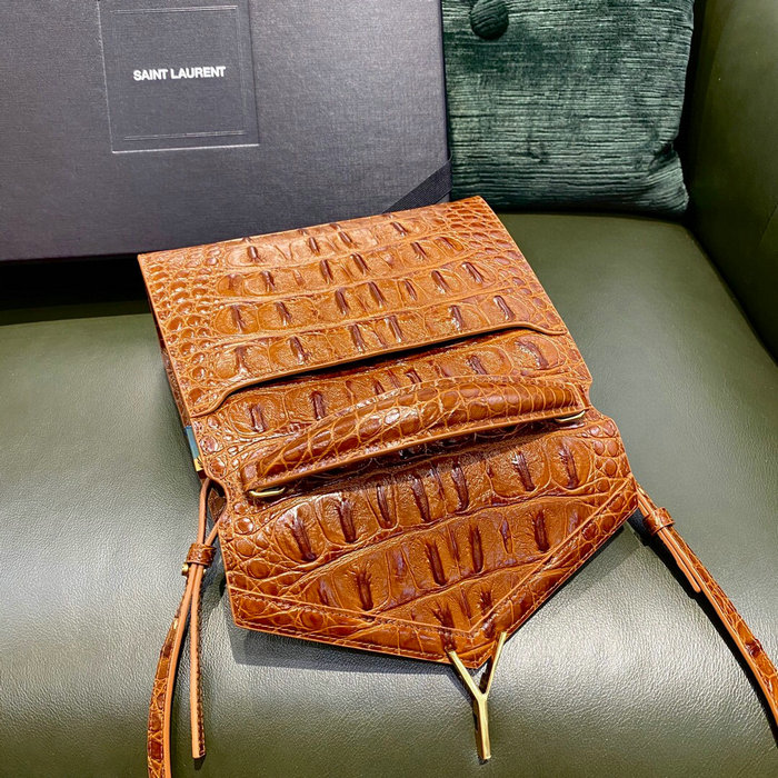 Saint Laurent Embossed Crocodile Top Handle Bag 602716