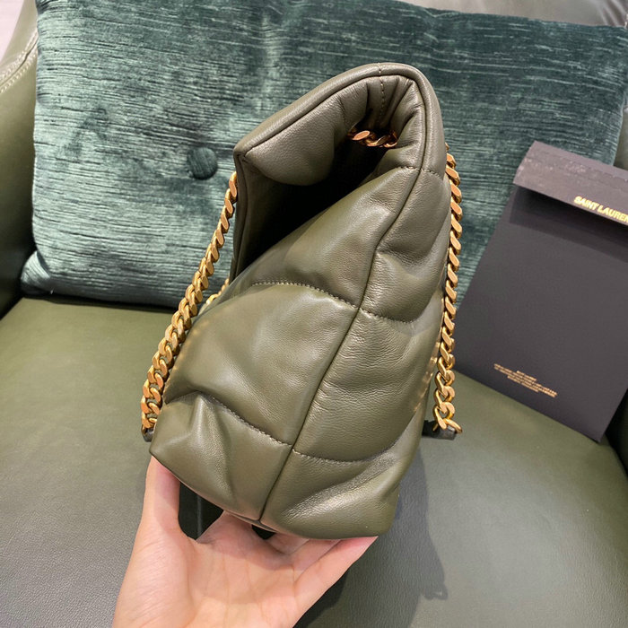 Saint Laurent Loulou Puffer Medium Bag Green 577475