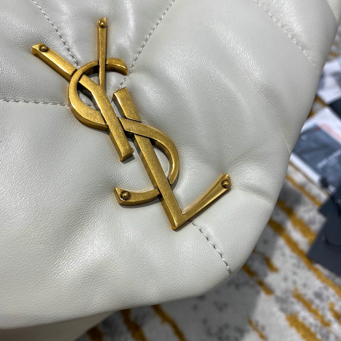 Saint Laurent Loulou Puffer Medium Bag White 577475