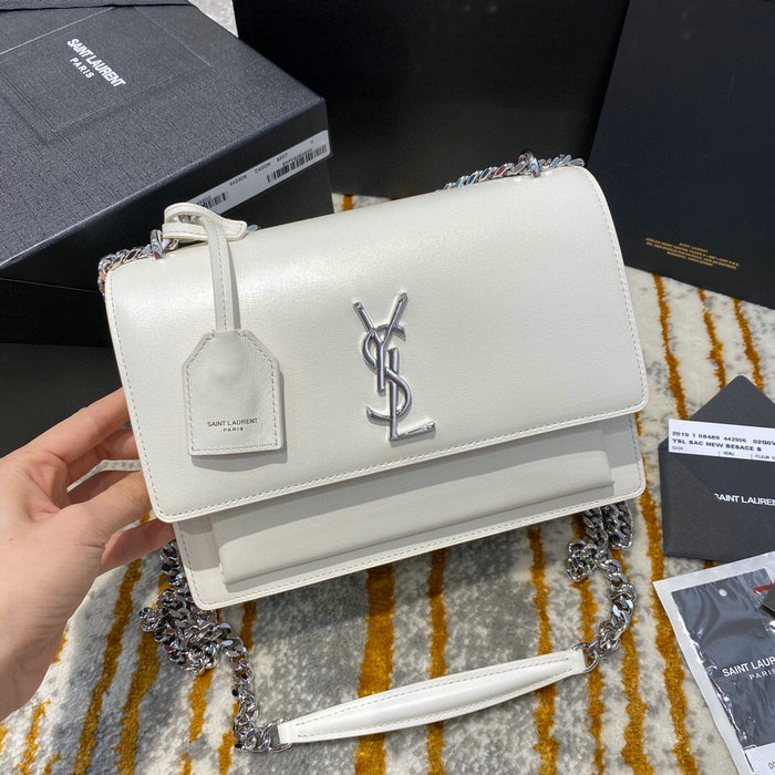 Saint Laurent Medium Sunset Bag White 442906