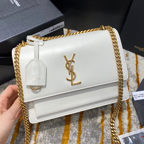 Saint Laurent Medium Sunset Bag White 442906