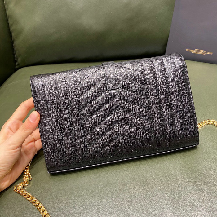 Saint Laurent Monogram Chain Wallet Black 620280