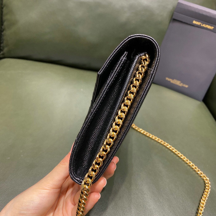 Saint Laurent Monogram Chain Wallet Black 620280