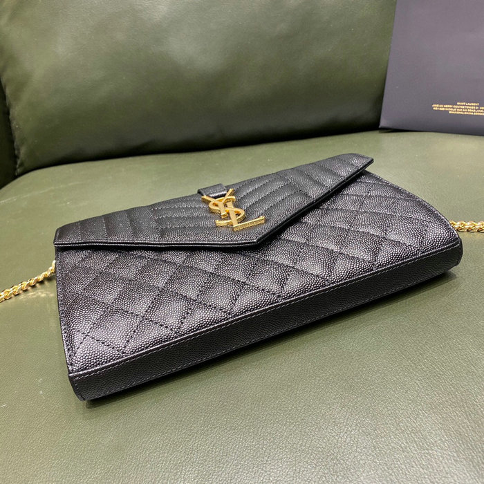 Saint Laurent Monogram Chain Wallet Black 620280