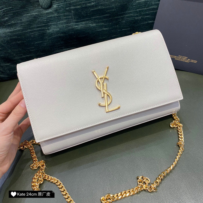 YSL Kate 24 Chain Bag White 354021