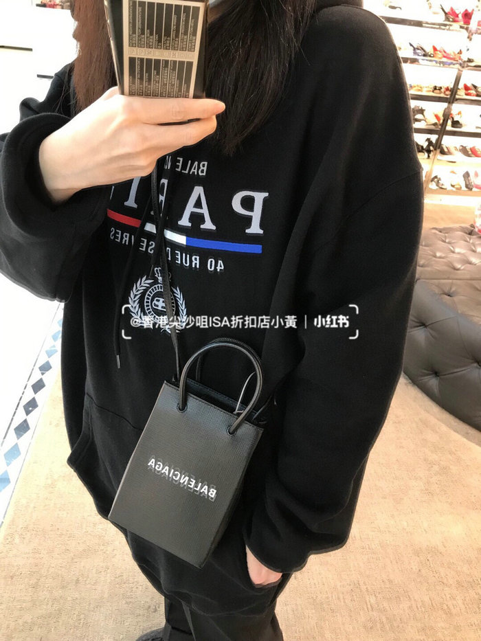 Balenciaga Shopping Phone Holder Black 593826