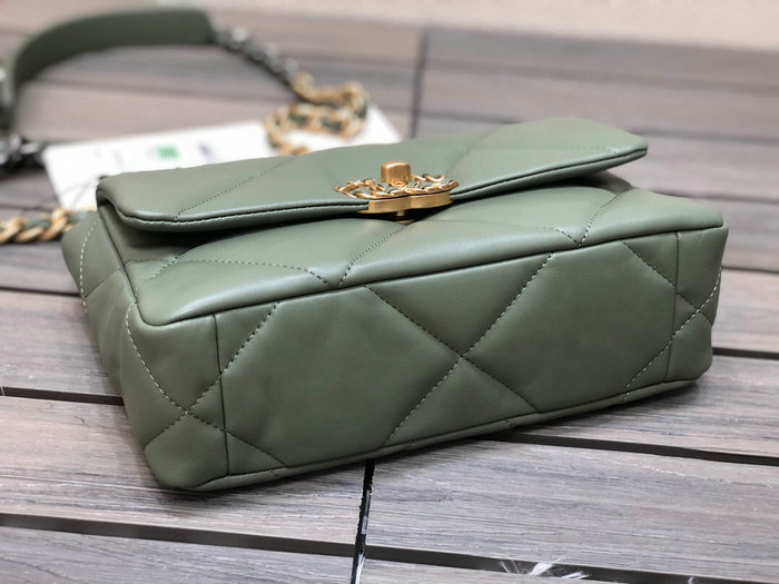 Chanel 19 Lambskin Flap Bag Green AS1160