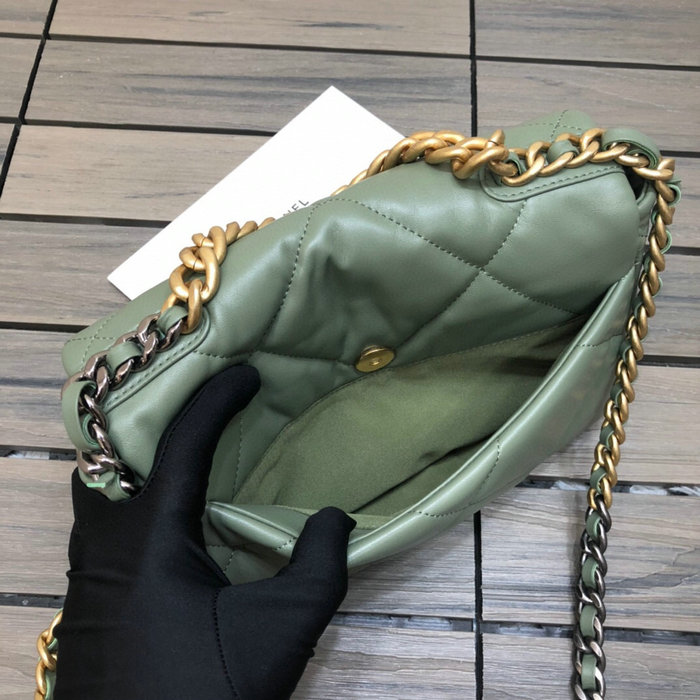 Chanel 19 Lambskin Flap Bag Green AS1160