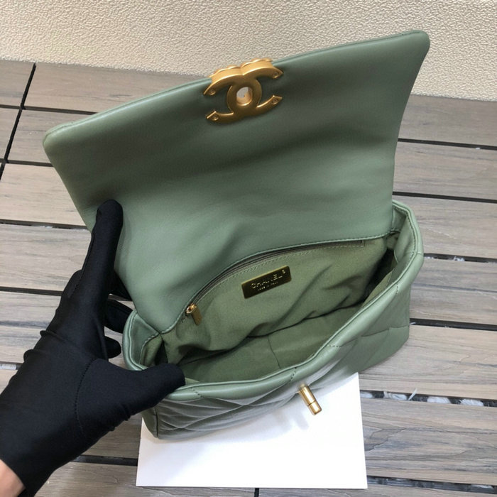 Chanel 19 Lambskin Flap Bag Green AS1160