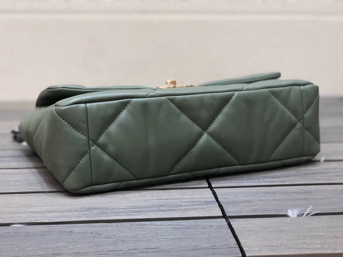 Chanel 19 Lambskin Large Flap Bag Green AS1161