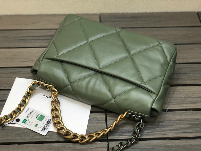 Chanel 19 Lambskin Large Flap Bag Green AS1161